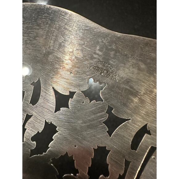 Vintage Estate English Sheffield Silver Plate Pierced Reticulated 10 Round Plate - Picture 7 of 7